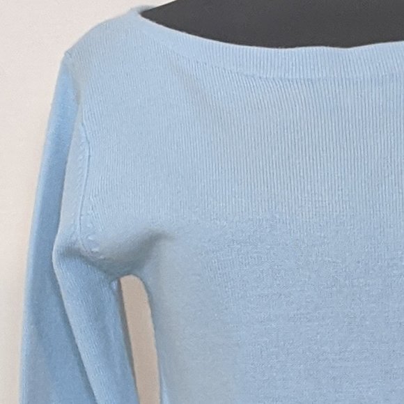 BCBG MaxAzria Sweater Lightweight Blue 3/4 Sleeve - Picture 2 of 6